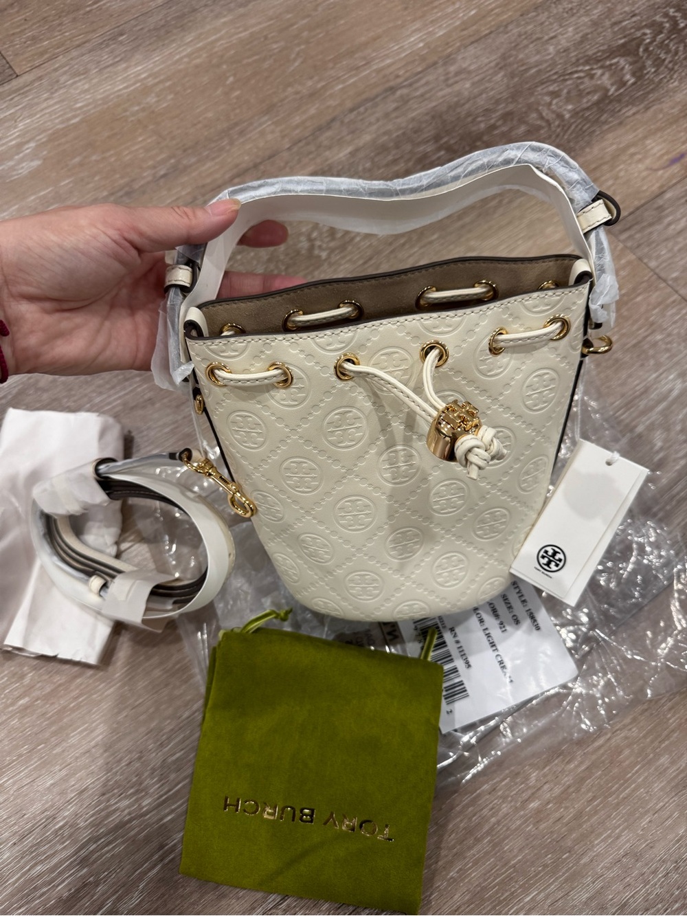 NWT Tory Burch mini T Monogram bucket